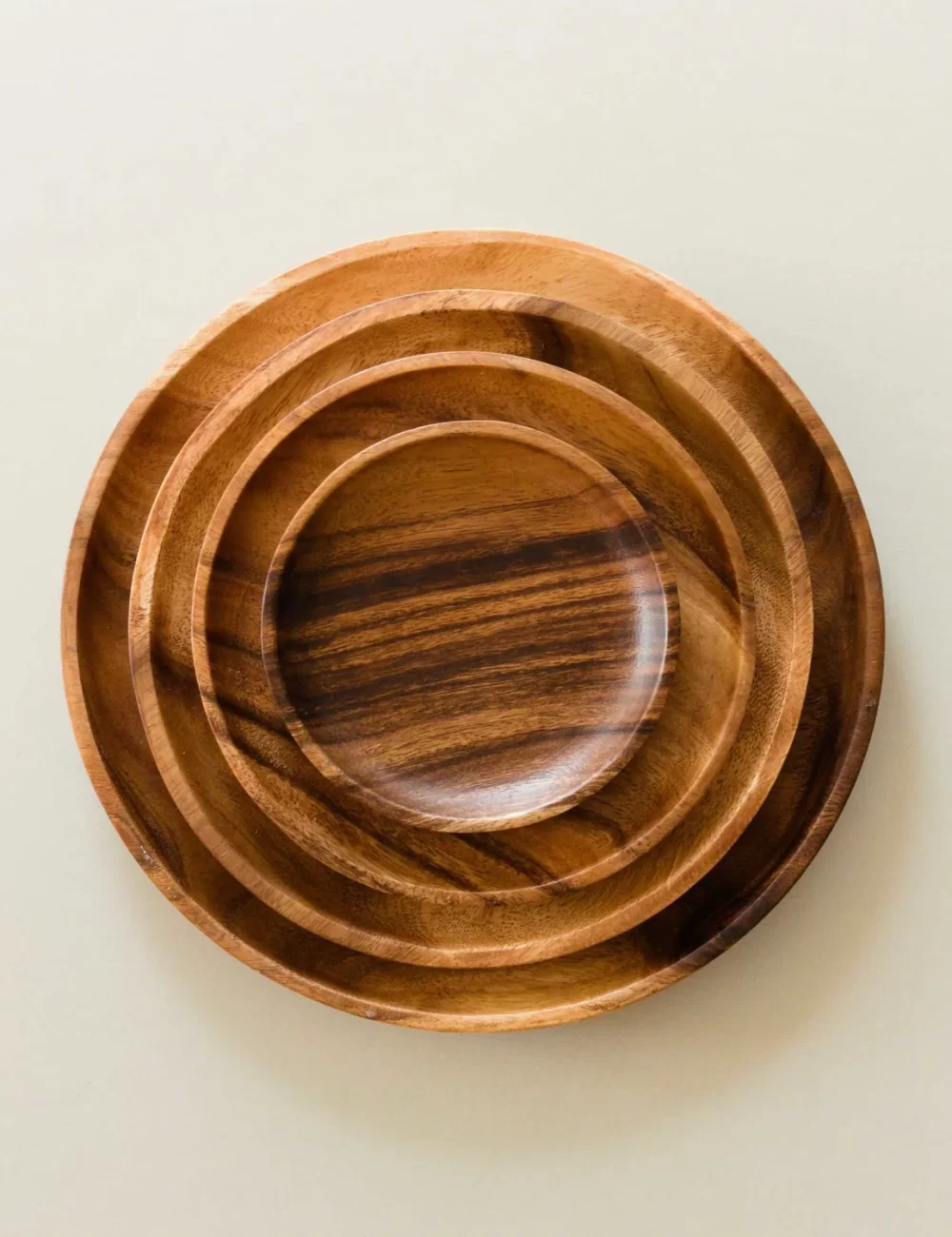 Acacia Round 6 Wood Plate - Snack Plate - Image 2