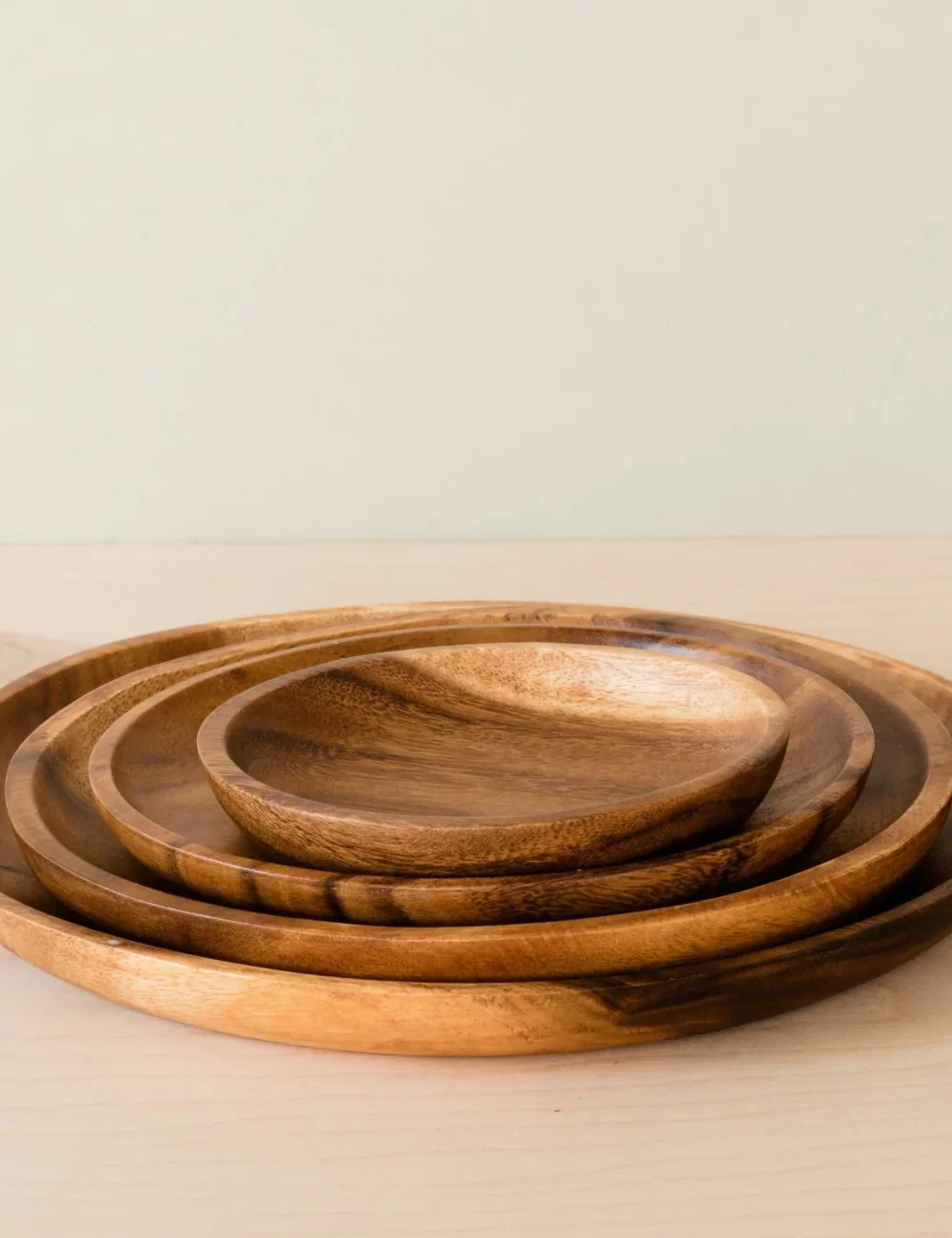 Acacia Round 6 Wood Plate - Snack Plate - Image 3