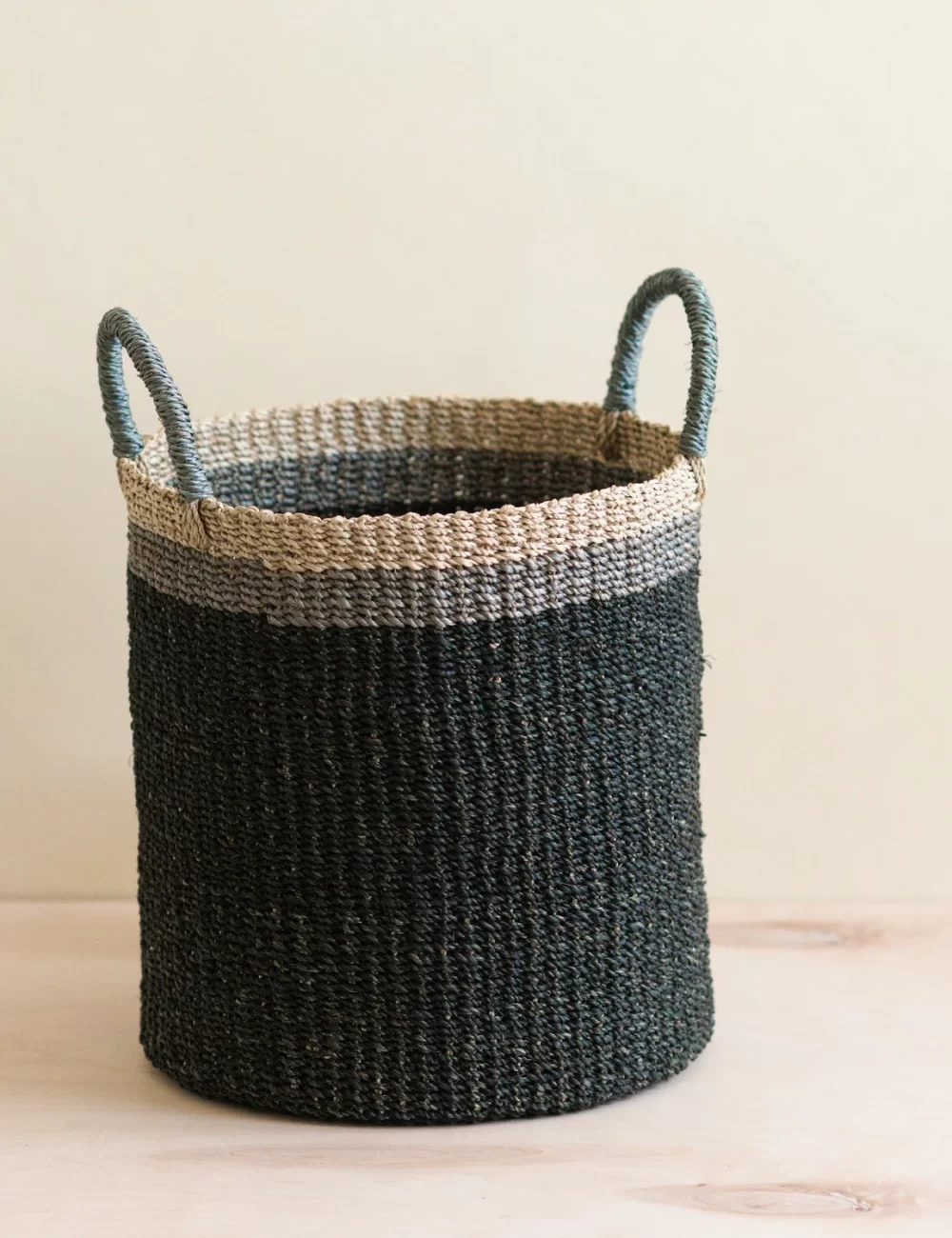 Black Floor Basket with Handle - Storage Baskets